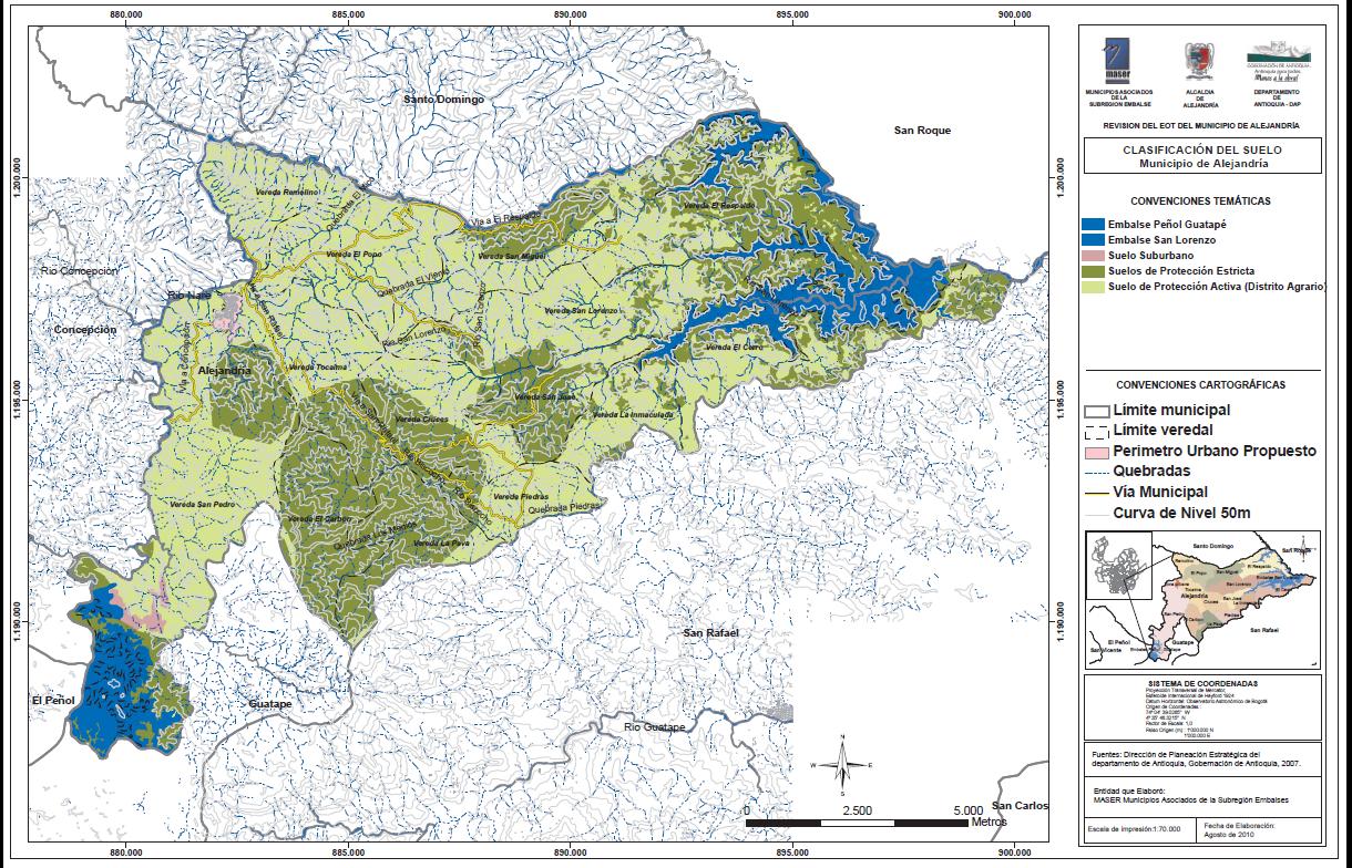 Clasificacion del suelo rural municipio de Alejandria-Antioquia